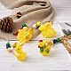 Crafans 4pcs 4 style pâques thème en plastique poule et lapin pendentif décorations(HJEW-CF0001-16A)-6