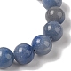 10 bracelets ronds en perles tressées en aventurine bleue naturelle de mm(BJEW-C067-01C-16)-3