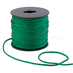 50M Nylon Braided Cords, Round, Sea Green, 3mm, about 54.68 Yards(50m)/Roll(NWIR-WH0024-01B)