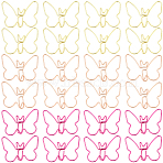 60Pcs 3 Colors Iron Paper Clips, Butterfly Paper Clips, Funny Bookmark Marking Clips, Mixed Color, 26x36.5x1.5mm, 20pcs/color(AJEW-SP0003-03)