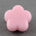 Opaque Acrylic Beads, Flower Beads, Pink, 9x9.5x4mm, Hole: 2mm, about 2270pcs/500g(SACR-R796-04)
