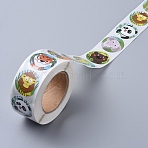 Self-Adhesive Paper Gift Tag Stickers, for Party, Decorative Presents, Flat Round, Animal Pattern, 25mm, 500pcs/roll(DIY-E027-A-06)