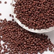 15/0 Glass Seed Beads, Grade A, Round, Opaque Colours, Coconut Brown, 1.3~1.5mm, Hole: 0.5mm, about 75000pcs/pound(SEED-J014-F15-46)