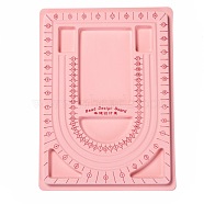 Plastic Bead Design Boards for Necklace Design, Flocking, Rectangle, 9.45x12.99x0.39 inch, Pink
(TOOL-H003-2)