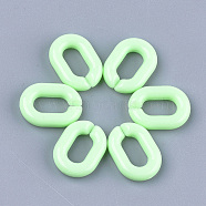 Acrylic Linking Rings, Quick Link Connectors, For Jewelry Chains Making, Oval, Pale Green, 19x14x4.5mm, Hole: 11x5.5mm(X-OACR-S029-54B-15)