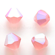 Preciosa&reg Crystal Beads, Czech Crystal, Bicone(451 69 302 Rondelle), 70030 20019 Rose Peach AB Matt, 6mm(Y-PRC-BA6-70030-20019)