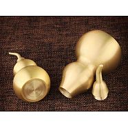 Brass Hollow Tilted Head Gourd Statue Ornament, Feng Shui Table Home Decoration, Raw(Unplated), 52x115mm(DJEW-PW0018-03C)