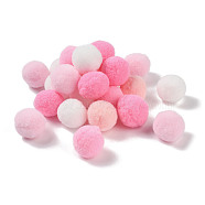 Polyester Ball Decoration, Pom Pom Ball, For DIY Craft, Pink, 2.6~3cm, about 30pcs/set(FIND-Z042-02B)