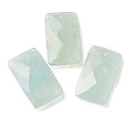 Natural Aquamarine Pendants, Rectangle, Faceted, 30~30.5x18~18.5x6~6.5mm, Hole: 1.5mm(G-Z071-04I)