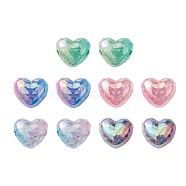 10Pcs 5 Colors Transparent Crackle Acrylic Beads, Gradient Color, Heart, Mixed Color, 19x22x14mm, Hole: 3.5mm, 2pcs/color(MACR-YW0002-64)
