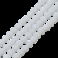Imitation Jade Solid Color Glass Beads Strands, Faceted, Frosted, Rondelle, WhiteSmoke, 4mm, Hole: 1mm(EGLA-A034-J4mm-MD05)