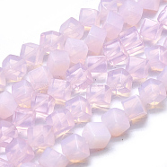 Opalite Beads Strands, Cube, 7~8.5x7~8.5x5.5~6mm, Hole: 0.8mm, Side Length: 5.5mm, about 49pcs/strand, 15.47 inch(39.3cm)(X-G-L557-32D)