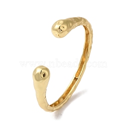 Rack Plating Brass Textured Open Cuff Bangles, Cadmium Free & Lead Free, Long-Lasting Plated, Real 18K Gold Plated, Inner Diameter: 2-3/8 inch(5.99cm), 11.6mm(BJEW-S150-03G)