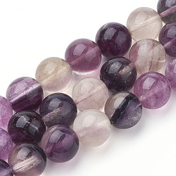 Natural Fluorite Beads Strands, Round, 14mm, Hole: 1mm, about 28pcs/strand, 15.7 inch(G-S279-03)