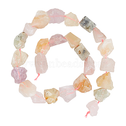 Raw Rough Natural Mixed Gemstone Beads Strands, Prehnite & Rose Quartz & Amethyst & Quartz, Nuggets, 15~20x14~18x10~14mm, Hole: 1mm, about 25pcs/strand, 14.96 inch(38cm)(G-OC0003-72)