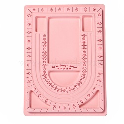 Plastic Bead Design Boards for Necklace Design, Flocking, Rectangle, 9.45x12.99x0.39 inch, Pink
(TOOL-H003-2)