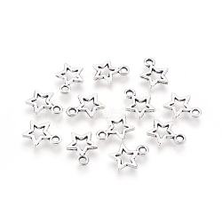 Tibetan Style Alloy Charms, Lead Free, Nickel Free and Cadmium Free, Star, Antique Silver, 10mm wide, 12mm long, hole: 2mm(X-LF0037Y-NF)