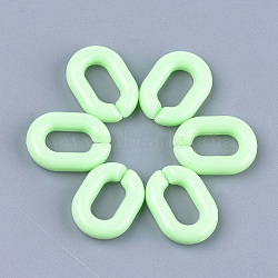 Acrylic Linking Rings, Quick Link Connectors, For Jewelry Chains Making, Oval, Pale Green, 19x14x4.5mm, Hole: 11x5.5mm(X-OACR-S029-54B-15)