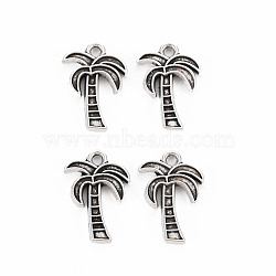 Tibetan Style Alloy Pendants, Cadmium Free & Lead Free, Coconut Tree, Antique Silver, 18x13x2mm, Hole: 1.8mm, about 1240pcs/1000g(TIBE-S320-220AS)