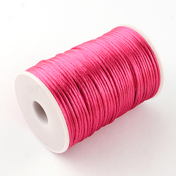 Polyester Cords, Medium Violet Red, 2mm, about 98.42 yards(90m)/roll(NWIR-R019-072)