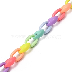 Handmade Acrylic Cable Chains, for Handbag Chain Making, Colorful, 16x11x6.5mm, 39.37 inch(1m)/strand(X-AJEW-JB00689)
