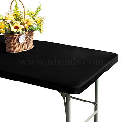 Polyester Elastic Tablecloth, Black, 245x80x0.15cm(AJEW-WH20098-034A-05)
