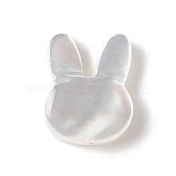 Natural White Shell Beads, Sea Shell Beads, Vertical Hole, Rabbit, 10.5x12x3mm, Hole: 0.8mm(BSHE-C003-02C)