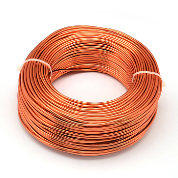 Round Aluminum Wire, Bendable Metal Craft Wire, for DIY Jewelry Craft Making, Orange Red, 6 Gauge, 4mm, 16m/500g(52.4 Feet/500g)