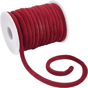 Velvet Cord, with Plastic Spool, FireBrick, 8mm, about 10.94 Yards(10m)/Roll