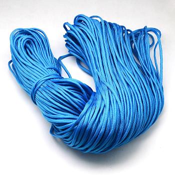 7 Inner Cores Polyester & Spandex Cord Ropes, Solid Color, for Rope Bracelets Making, Dodger Blue, 4~5mm, about 109.36 yards(100m)/bundle, 420~500g/bundle