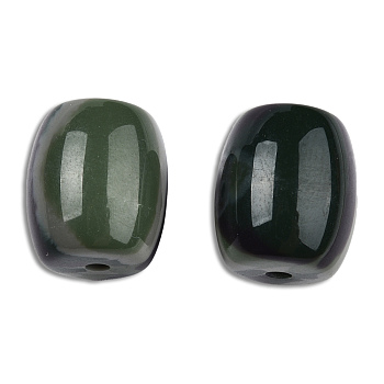 Resin Beads, Imitation Gemstone, Barrel, Dark Slate Gray, 14x12mm, Hole: 2mm