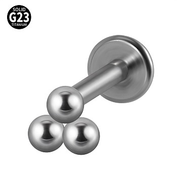 G23 Titanium Threadless Labrets for Women Men, Stainless Steel Color, Triangle, 6mm