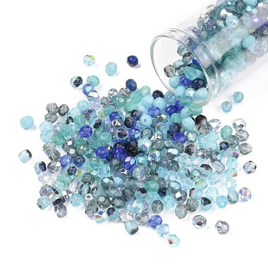 Blue Abacus Czech Glass Beads