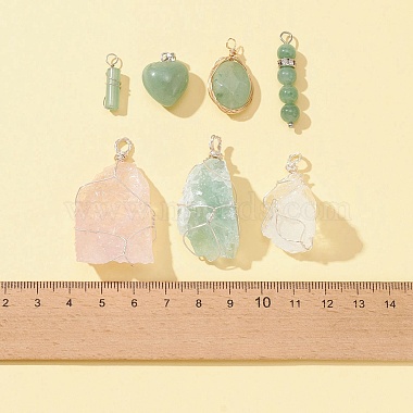 7Pcs 7 Styles Natural Mixed Gemstone Pendants Sets(G-FS0005-54)-5