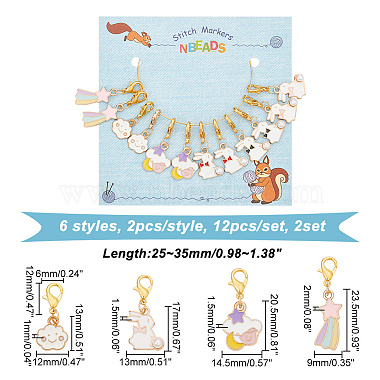 Alloy Enamel with Pearl Pendant Crochet Lobster Clasp Charms(HJEW-AB00304)-2