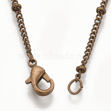 Brass Coated Iron Curb Chain Necklace Making(MAK-T006-01R)-3