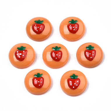 Coral Half Round Resin Cabochons