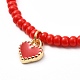 Ensembles de colliers de perles de rocaille de verre rouge et blanc(X-NJEW-JN03719)-5