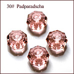 K9 Glass, Imitation Austrian Crystal Beads, Grade AAA, Faceted, Octagon, Light Salmon, 6x4mm, Hole: 0.7~0.9mm(SWAR-F083-4x6mm-30)