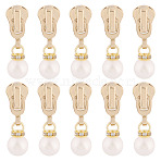 10Pcs Round Acrylic Pearl & Alloy Zipper Pulls, Zipper Replacemnt Accessories, for Suitcase, Bag, Costume, Golden, 37mm(HJEW-TAC0086)