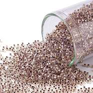 TOHO Round Seed Beads, Japanese Seed Beads, (741) Copper Lined Alabaster, 15/0, 1.5mm, Hole: 0.7mm, about 3000pcs/bottle, 10g/bottle(SEED-JPTR15-0741)