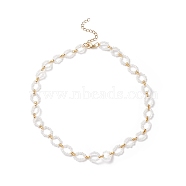 Glass Seed Beaded Necklace, Braided Ring Wrap Necklace for Women, White, 14.96 inch(38cm)(NJEW-JN03943)
