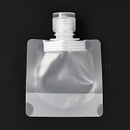 PET Plastic Travel Bags, Matte Style Empty Refillable Bags, Rectangle with Caps, for Cosmetics, Clear, 10.6cm, Capacity: 30ml(1.01 fl. oz)(ABAG-I006-02A)