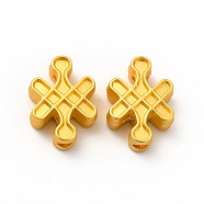 Rack Plating Alloy Beads, Knot, Matte Gold Color, 14x10.2x5.2mm, Hole: 2mm(PALLOY-A001-47MG)