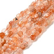 Natural Sunstone Beads Strands, Nuggets Beads, Tumbled Stone, 6~10x6~8x3.5~7mm, Hole: 1mm, 15.94 inch(40.5cm)(G-L608-A04-01)