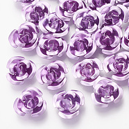 Aluminum Beads, 3-Petal Flower, Medium Orchid, 7x4mm, Hole: 0.8mm, about 950pcs/bag(FALUM-T001-01A-10)
