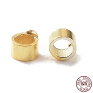 925 Sterling Silver Spacer Tube Beads, Column, Golden, 1.5x1mm, Hole: 1mm, about 1111pcs(10g)/bag(STER-Z006-01A-G)