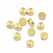 Rack Plating Brass Beads, Long-Lasting Plated, Flat Round, Real 24K Gold Plated, 6x2.8mm, Hole: 1mm(KK-F801-13-G)