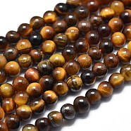Natural Tiger Eye Beads Strands, Round, 3mm, Hole: 0.5mm, about 130pcs/Strand, 15.35 inch(39cm)(G-K305-09-A)