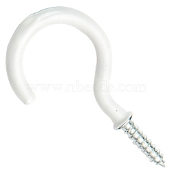 Plastic Cup Hook Ceiling Hooks, Screw Hanger, for Indoor and Outdoor Use, White, 45.41mm(FS-WG39576-08)